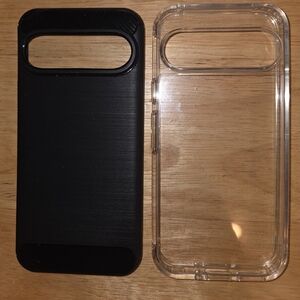 Google Pixel 9 Xl Black  Clear Phone Case Set